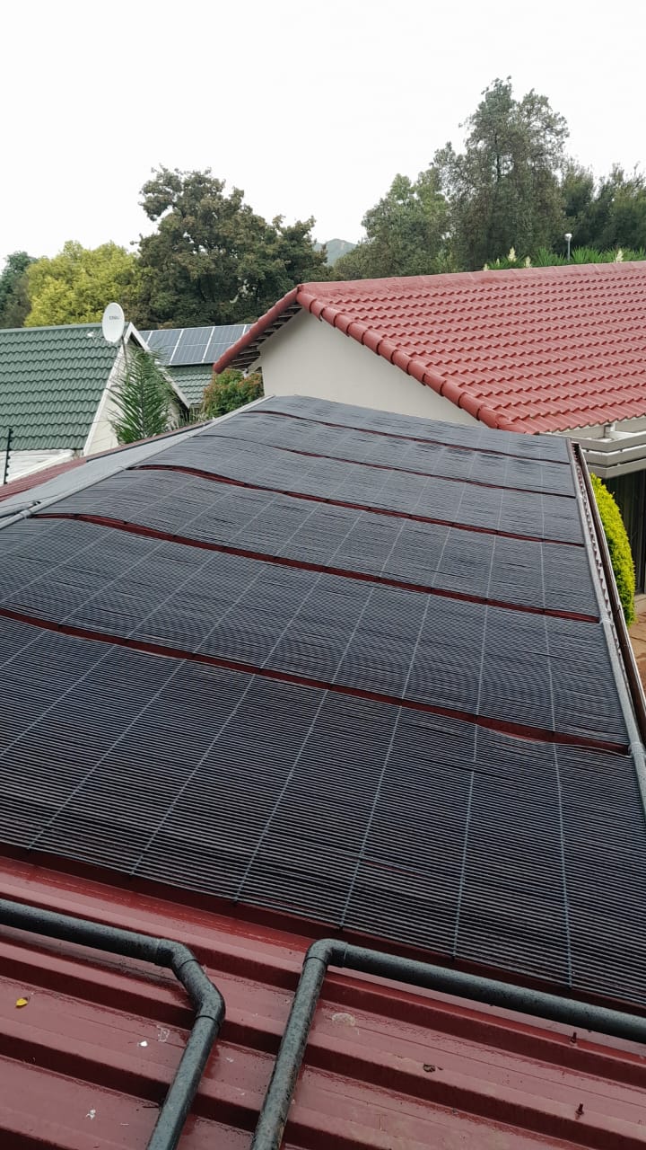 Solar pool heating panel installation